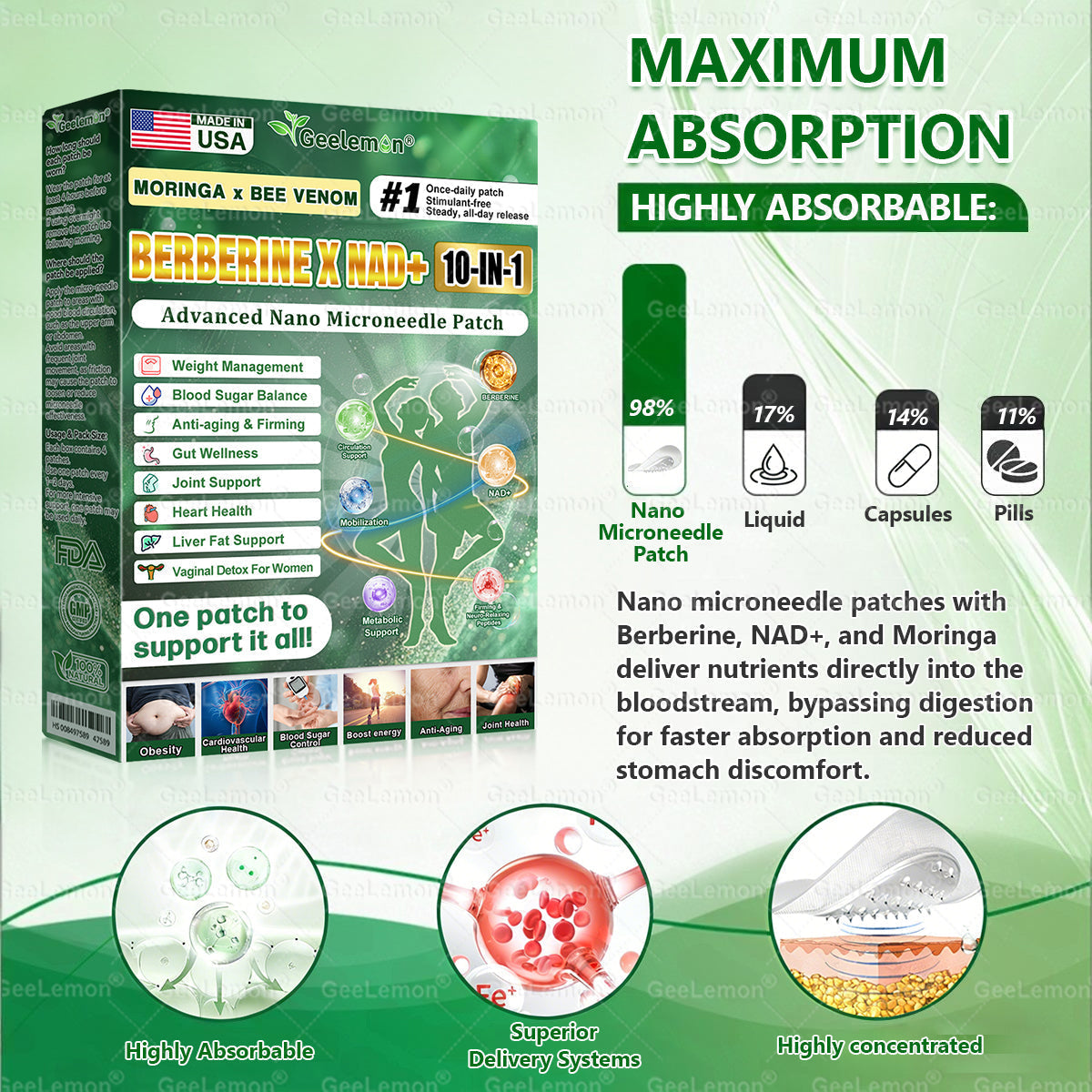 𝐎𝐟𝐟𝐢𝐜𝐢𝐚𝐥 𝐔𝐒 𝐒𝐭𝐨𝐫𝐞 🇺🇸  | 👩‍⚕️👩‍⚕️👩‍⚕️ 𝐆𝐞𝐞𝐋𝐞𝐦𝐨𝐧® Moringa · Berberine × NAD+ 𝟏𝟎-𝐢𝐧-𝟏 𝐀𝐝𝐯𝐚𝐧𝐜𝐞𝐝 𝐍𝐚𝐧𝐨 𝐌𝐢𝐜𝐫𝐨𝐧𝐞𝐞𝐝𝐥𝐞 𝐏𝐚𝐭𝐜𝐡 — 𝐎𝐧𝐜𝐞 𝐃𝐚𝐢𝐥𝐲, 𝐕𝐢𝐬𝐢𝐛𝐥𝐞 𝐑𝐞𝐬𝐮𝐥𝐭𝐬 𝐢𝐧 𝟕 𝐃𝐚𝐲𝐬