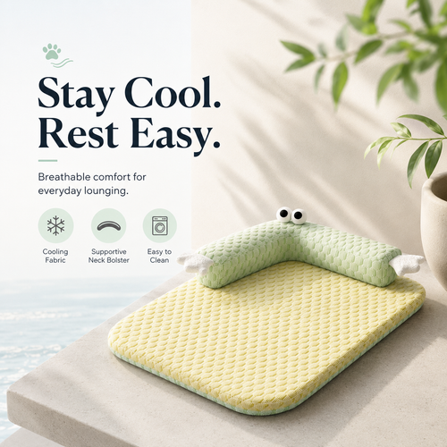 Pet Cooling Mat with Pillow
