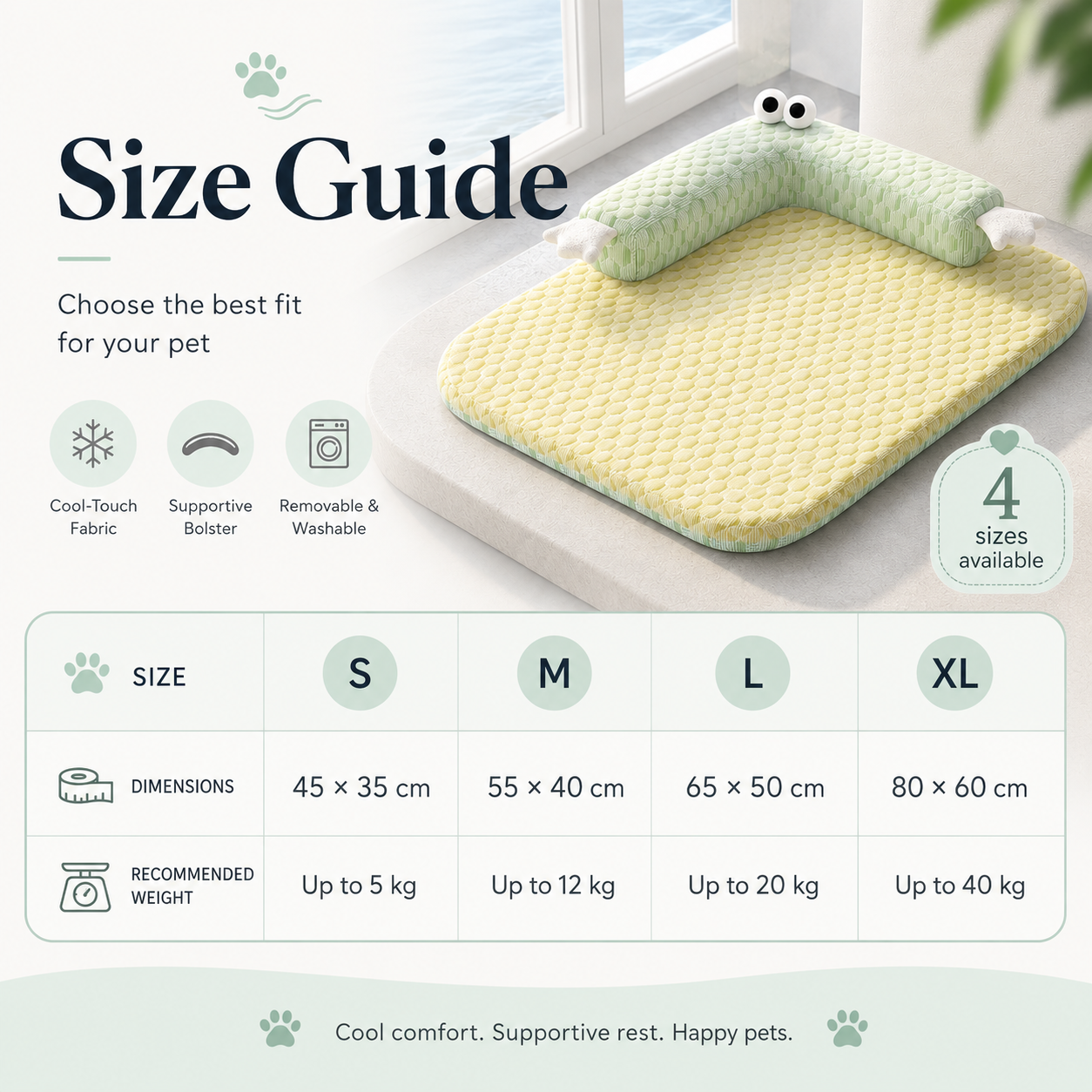Pet Cooling Mat with Pillow