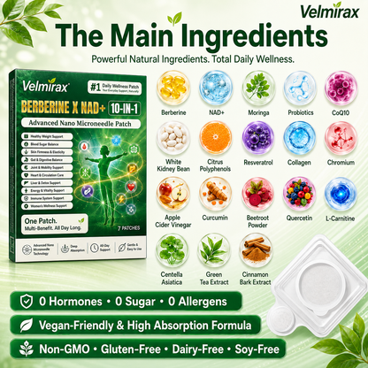 Velmirax® Moringa Berberine 10-IN-1 Advanced Nano Microneedle Patch