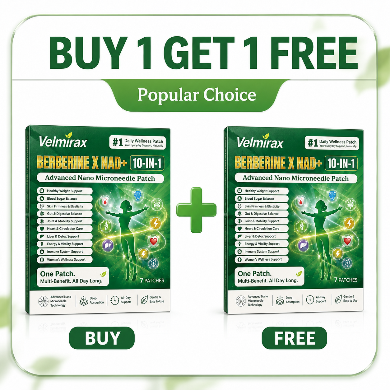 Velmirax® Moringa Berberine 10-IN-1 Advanced Nano Microneedle Patch