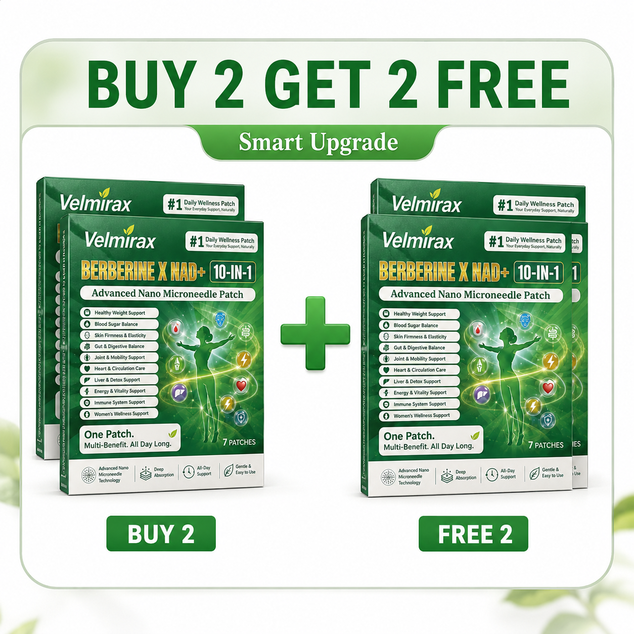 Velmirax® Moringa Berberine 10-IN-1 Advanced Nano Microneedle Patch
