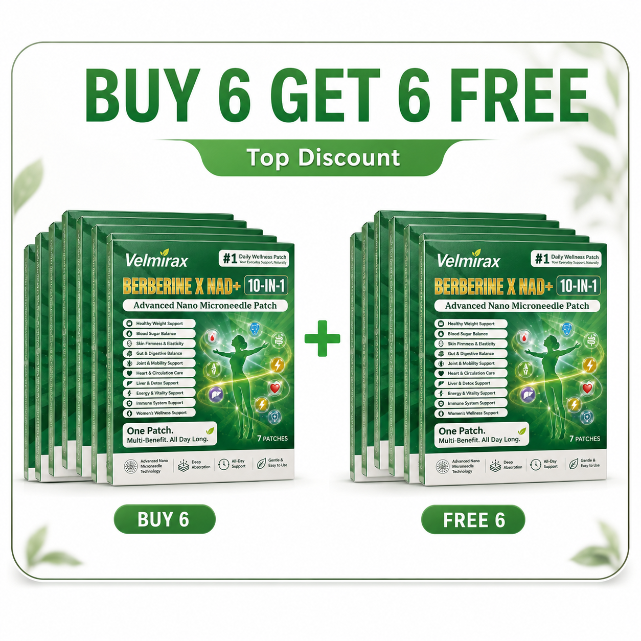 Velmirax® Moringa Berberine 10-IN-1 Advanced Nano Microneedle Patch