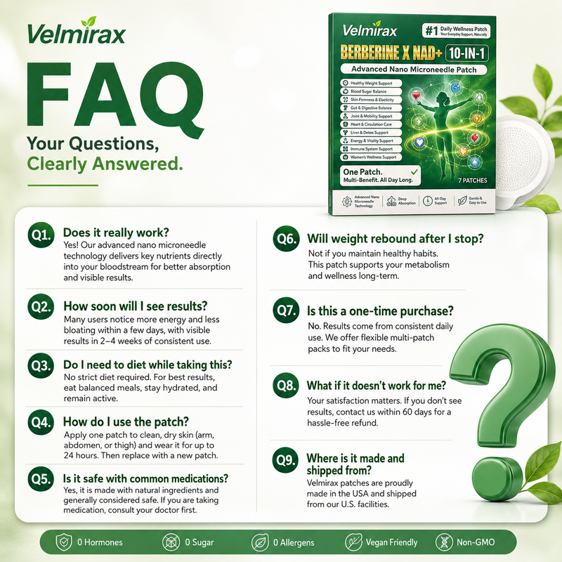 Velmirax® Moringa Berberine 10-IN-1 Advanced Nano Microneedle Patch