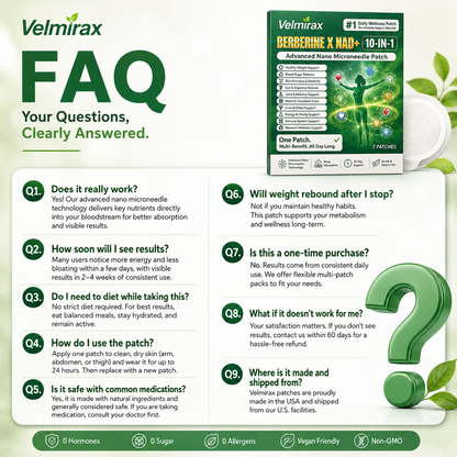 Velmirax® Moringa Berberine 10-IN-1 Advanced Nano Microneedle Patch