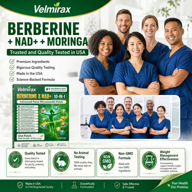 Velmirax® Moringa Berberine 10-IN-1 Advanced Nano Microneedle Patch